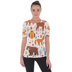 Woodland Friends Pattern Short Sleeve Top by Bigfootshirtshop