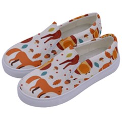 Woodland Friends Pattern Kids  Canvas Slip Ons by Bigfootshirtshop