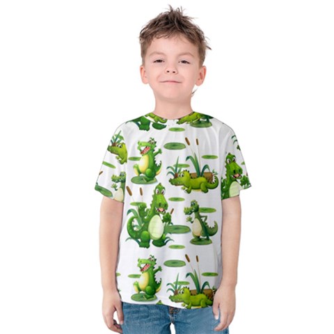 Crocodiles In The Pond Kids  Cotton Tee by Bigfootshirtshop