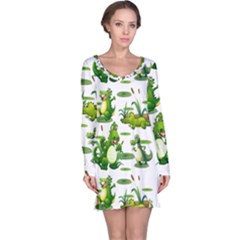 Crocodiles In The Pond Long Sleeve Nightdress by Bigfootshirtshop