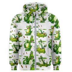 Crocodiles In The Pond Men s Zipper Hoodie by Bigfootshirtshop