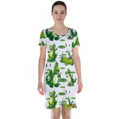 Crocodiles In The Pond Short Sleeve Nightdress by Bigfootshirtshop