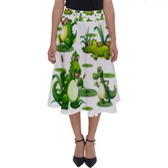 Crocodiles In The Pond Perfect Length Midi Skirt