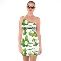 Crocodiles In The Pond One Soulder Bodycon Dress by Bigfootshirtshop