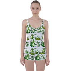 Crocodiles In The Pond Tie Front Two Piece Tankini by Bigfootshirtshop