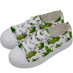 Crocodiles In The Pond Kids  Low Top Canvas Sneakers by Bigfootshirtshop