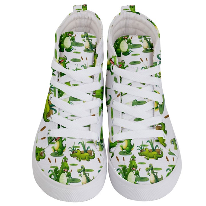 Crocodiles In The Pond Kid s Hi-Top Skate Sneakers