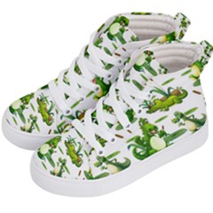 Crocodiles In The Pond Kid s Hi-top Skate Sneakers by Bigfootshirtshop