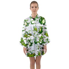 Crocodiles In The Pond Long Sleeve Kimono Robe