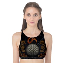 Awesome Tribal Dragon Made Of Metal Tank Bikini Top by FantasyWorld7