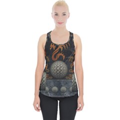 Awesome Tribal Dragon Made Of Metal Piece Up Tank Top