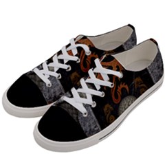 Awesome Tribal Dragon Made Of Metal Women s Low Top Canvas Sneakers