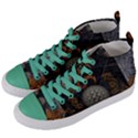 Awesome Tribal Dragon Made Of Metal Women s Mid-Top Canvas Sneakers View2