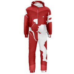 Cupid Bow Love Valentine Angel Hooded Jumpsuit (men)  by Celenk