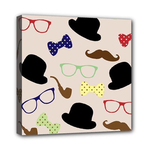 Moustache Hat Bowler Bowler Hat Mini Canvas 8  X 8  by Celenk