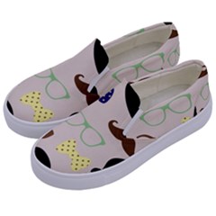 Moustache Hat Bowler Bowler Hat Kids  Canvas Slip Ons