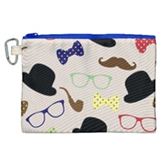 Moustache Hat Bowler Bowler Hat Canvas Cosmetic Bag (xl)