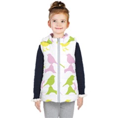 Birds Colourful Background Kid s Puffer Vest