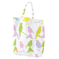 Birds Colourful Background Giant Grocery Zipper Tote