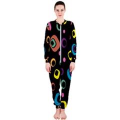 Abstract Background Retro 60s 70s Onepiece Jumpsuit (ladies)  by Celenk