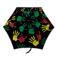 Handprints Hand Print Colourful Mini Folding Umbrellas by Celenk