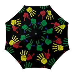 Handprints Hand Print Colourful Golf Umbrellas by Celenk