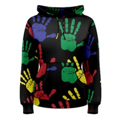 Handprints Hand Print Colourful Women s Pullover Hoodie by Celenk