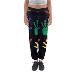 Handprints Hand Print Colourful Women s Jogger Sweatpants by Celenk