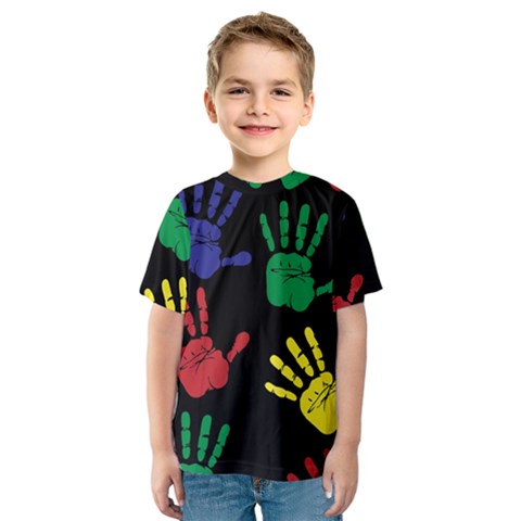 Handprints Hand Print Colourful Kids  Sport Mesh Tee by Celenk