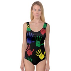 Handprints Hand Print Colourful Princess Tank Leotard  by Celenk