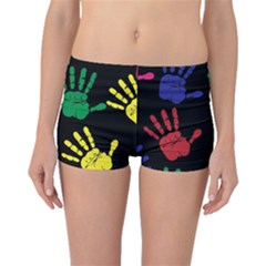 Handprints Hand Print Colourful Boyleg Bikini Bottoms by Celenk