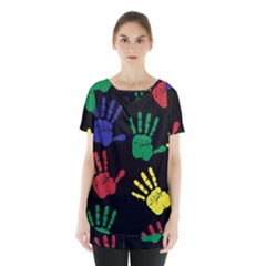 Handprints Hand Print Colourful Skirt Hem Sports Top