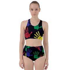 Handprints Hand Print Colourful Racer Back Bikini Set