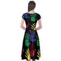 Handprints Hand Print Colourful Cap Sleeve Wrap Front Dress View2