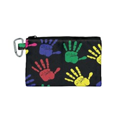 Handprints Hand Print Colourful Canvas Cosmetic Bag (small)