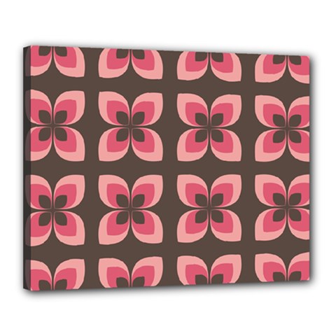 Floral Retro Abstract Flowers Canvas 20  X 16  by Celenk