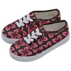 Floral Retro Abstract Flowers Kids  Classic Low Top Sneakers