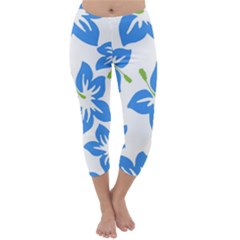 Hibiscus Wallpaper Flowers Floral Capri Winter Leggings  by Celenk