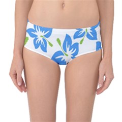 Hibiscus Wallpaper Flowers Floral Mid-waist Bikini Bottoms by Celenk