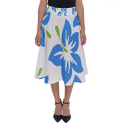 Hibiscus Wallpaper Flowers Floral Perfect Length Midi Skirt