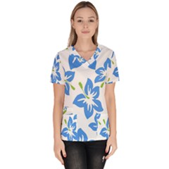 Hibiscus Wallpaper Flowers Floral Scrub Top