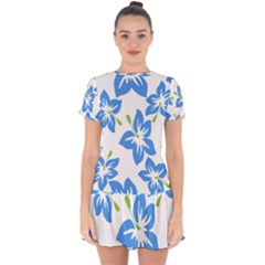 Hibiscus Wallpaper Flowers Floral Drop Hem Mini Chiffon Dress