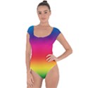 Spectrum Background Rainbow Color Short Sleeve Leotard  View1