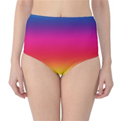 Spectrum Background Rainbow Color High-waist Bikini Bottoms by Celenk