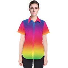 Spectrum Background Rainbow Color Women s Short Sleeve Shirt