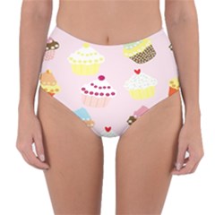 Cupcakes Wallpaper Paper Background Reversible High-waist Bikini Bottoms by Celenk