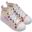 Cupcakes Wallpaper Paper Background Kid s Mid-Top Canvas Sneakers View3