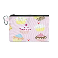 Cupcakes Wallpaper Paper Background Canvas Cosmetic Bag (medium)