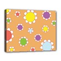 Floral Flowers Retro 1960s 60s Canvas 14  x 11  View1