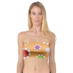 Floral Flowers Retro 1960s 60s Bandeau Top by Celenk